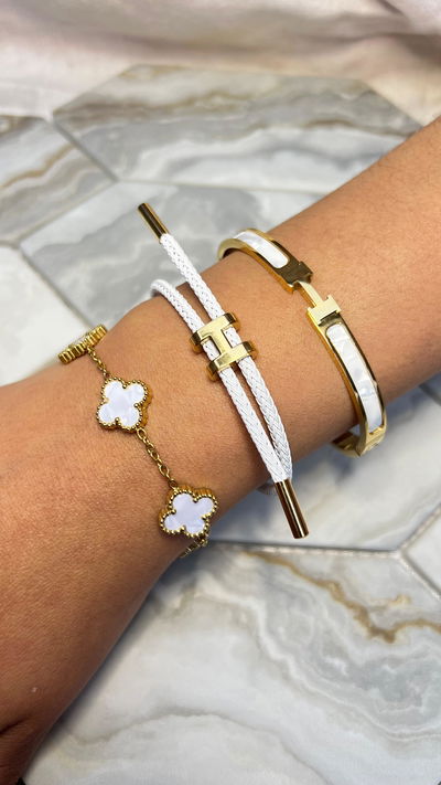 Pulsera Trebol Blanco
