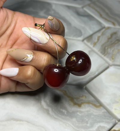 Aros colgantes cereza