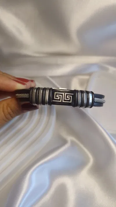 Pulsera para hombre de cuero y acero