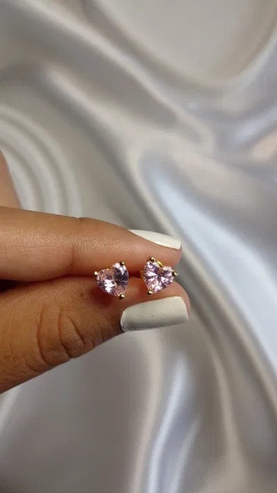 Aros corazón Rosa