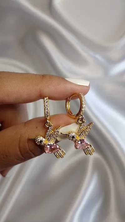 Argollas colibrí Rosa