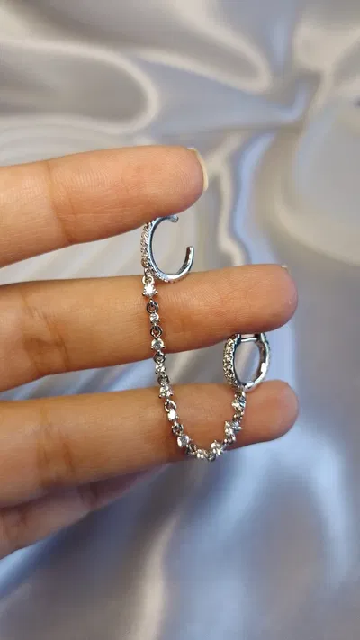 Argolla cuff cadena con zirconias