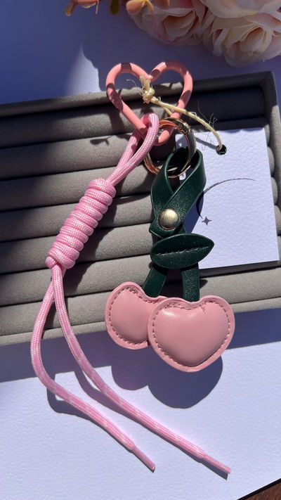 Llavero Charms cereza rosa 
