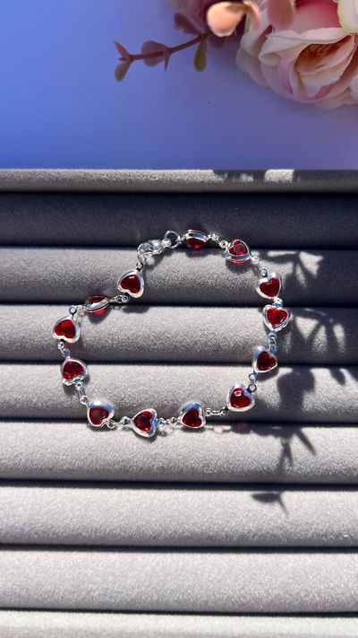 Pulsera Corazones Rojo