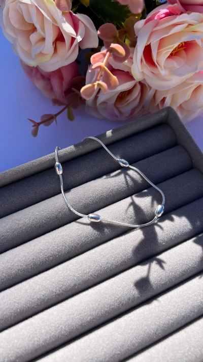 Pulsera Cadena Cola de Ratón + Cuentas