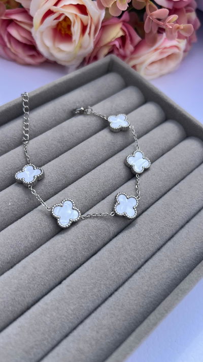 Pulsera Trebol Blanco