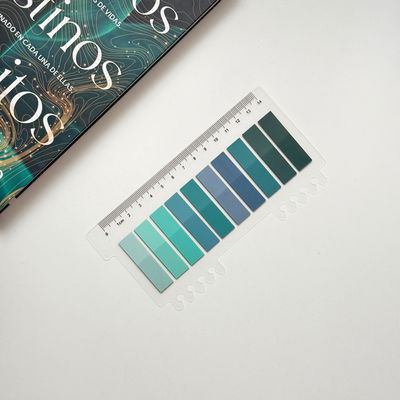 Post it VERDE AGUA - 10 colores con regla