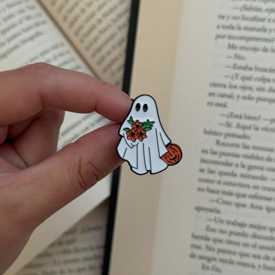 Pin literario - Fantasma con calabaza