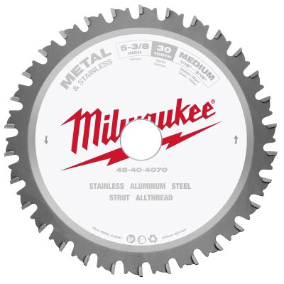 HOJA DE SIERRA CIRCULAR MILWAUKEE 48-40-4070 METAL E INOXIDABLE 5-3/8" 30 DIENTES