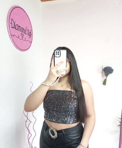 Strapless Xiomi lentejuelas