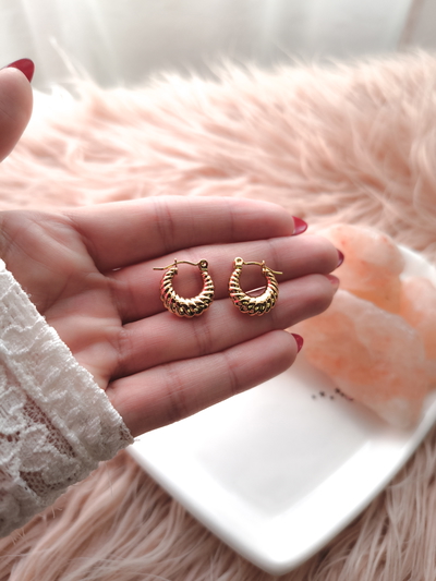 Argollas mini acero dorado