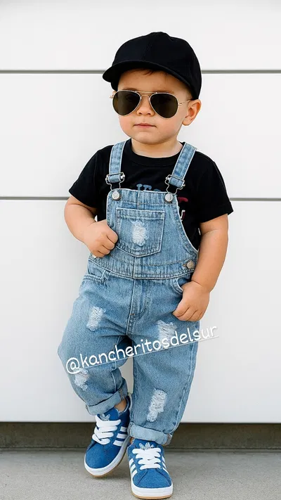 Jardinero jean celeste bebe