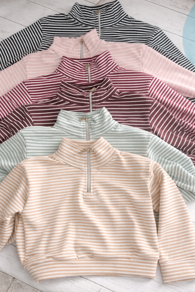 Buzo rayado corto con cierre 6 al 16 