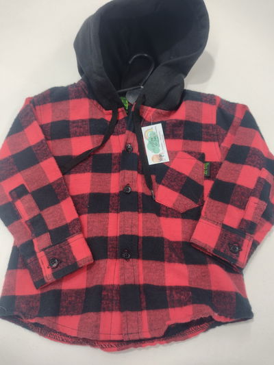 Camisa leñadora 3/6 meses con o sin capucha