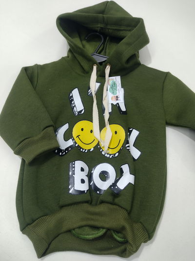 Maxi buzo frizado verde talle 2