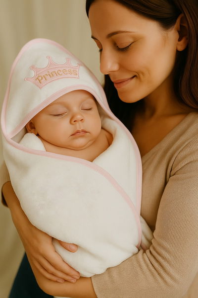 Toallon bordado + babita 