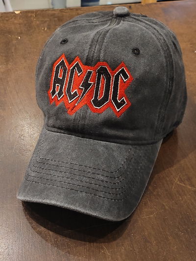 Gorra gabardina negra gastado AC DC