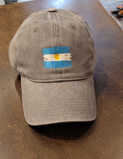 Gorra gabardina gris gastado Bandera Argentina chica