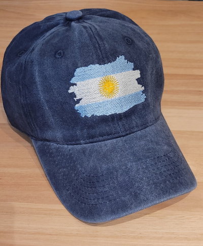 Gorra gabardina gastada Bordada Bandera Grande
