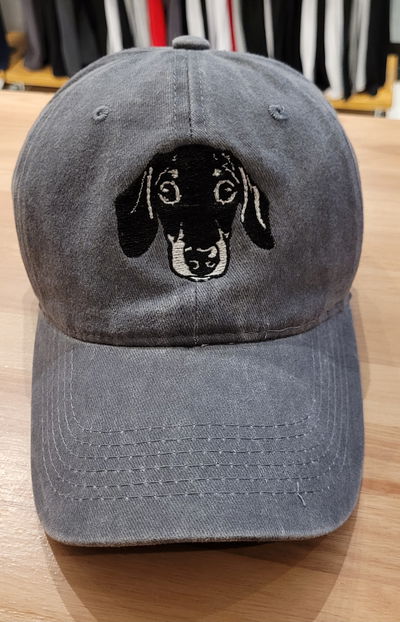 Gorra gabardina gris gastado Perro Salchicha 3