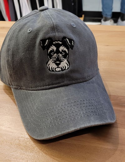 Gorra gabardina gris gastado Perro Schnauzer