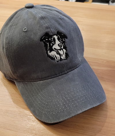 Gorra gabardina gris gastado Perro border collie