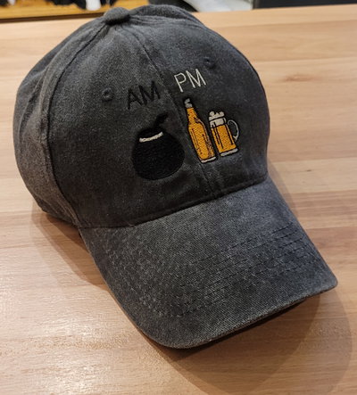 Gorra gabardina negro gastado iMate Cerveza AM PM