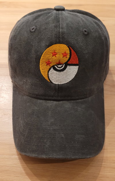 Gorra gabardina Negro gastado Poke pelota Esferas del Dragon