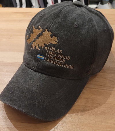 Gorra gabardina Negro gastado malvinas bandera argentina