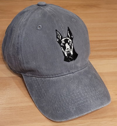 Gorra gabardina gris gastado Perro Doberman