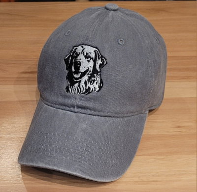 Gorra gabardina gris gastado Perro Golden retriever