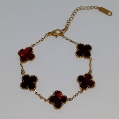 Pulsera Treboles Bordo