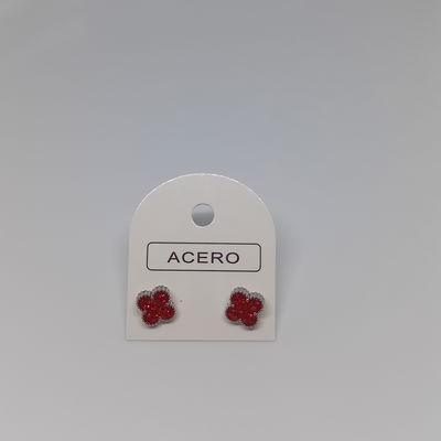 Aritos Treboles Rojos