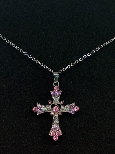 Collar Cruz Rosa Y2K