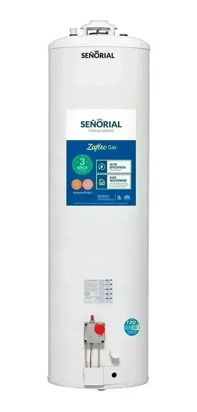 TERMOTANQUE SEÑORIAL 120LTS MULTIGAS CARGA SUPERIOR