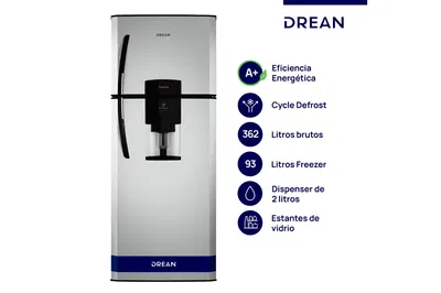 HELADERA DREAN HDR370F61E 362 LTS. C/DISPENSER
