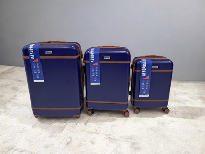 SET VALIJAS AEROPOSTALE X 3 20" 24" 28" AZUL Y MARRON SET3VVINTAAZUYMA