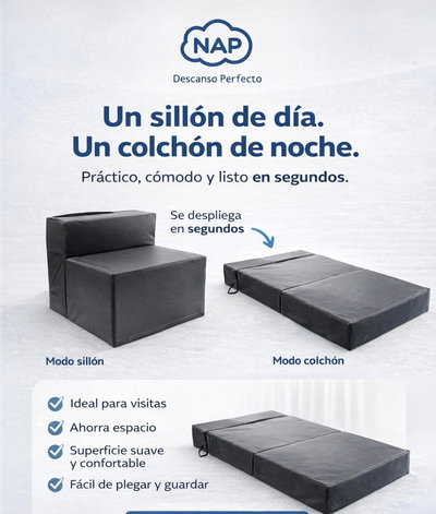 SILLÓN CAMA PLEGABLE 1 PLAZA NAP
