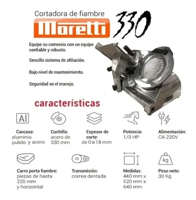 CORTADORA DE FIAMBRE MORETTI 330