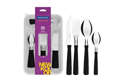 SET CUBIERTOS TRAMONTINA NEW KOLOR CON BANDEJA