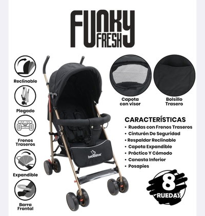 COCHE CUNA ULTRALIVIANO RECLINABLE ROSA ABKG-100NR