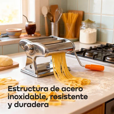 FÁBRICA DE PASTAS WAGGS MODERNA INOX C/REGULADOR Y CORTE PRECISO
