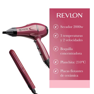 COMBO SECADOR + PLANCHITA REVLON 94RVDR5230LA2AV1
