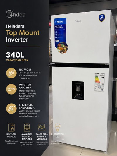 HELADERA MIDEA MDRT489MTE01ADW 340 Lts