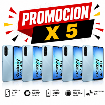 PROMOCIÓN X 5 SAMSUNG A17 4G 128GB/4
