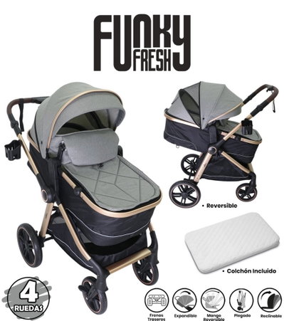 COCHE BEBE TIPO MOISES CON COLCHÓN GRIS MILAN-701