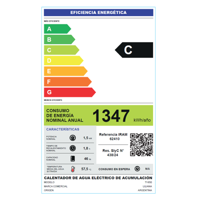 TERMOTANQUE LILIANA ELECTRICO 50LTS AQUAHOT HOTV850
