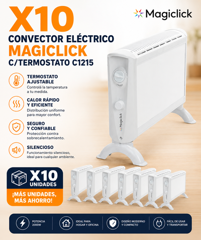 PROMOCIÓN X 10 CONVECTOR ELÉCTRICO MAGICLICK C/TERMOSTATO C1215