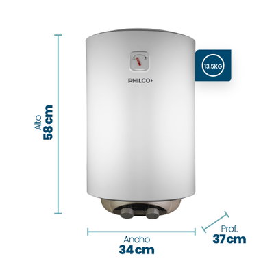 TERMOTANQUE ELÉCTRICO PHILCO 30 LTS 1500W PHT030B2