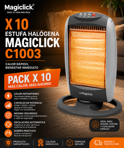 PROMOCIÓN X 10 ESTUFA HALÓGENA MAGICLICK C1003